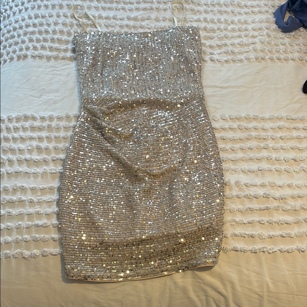 Gold Sequin Mini Dress